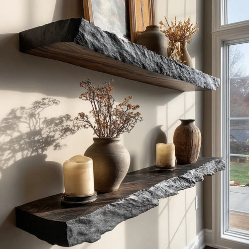 Darmore Handcrafted Solid Wood Floating Shelf SPA635210 Kitchnce