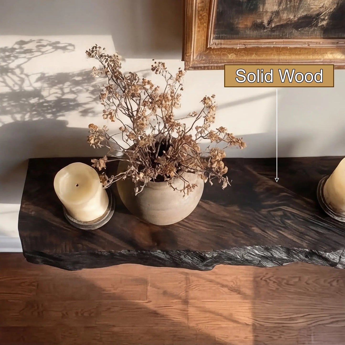 Darmore Handcrafted Solid Wood Floating Shelf SPA635210 Kitchnce