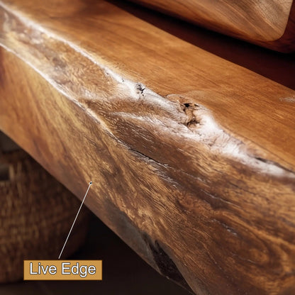 Dravelle Live Edge Solid Wood Floating Bathroom Vanity SPA789521 Kitchnce