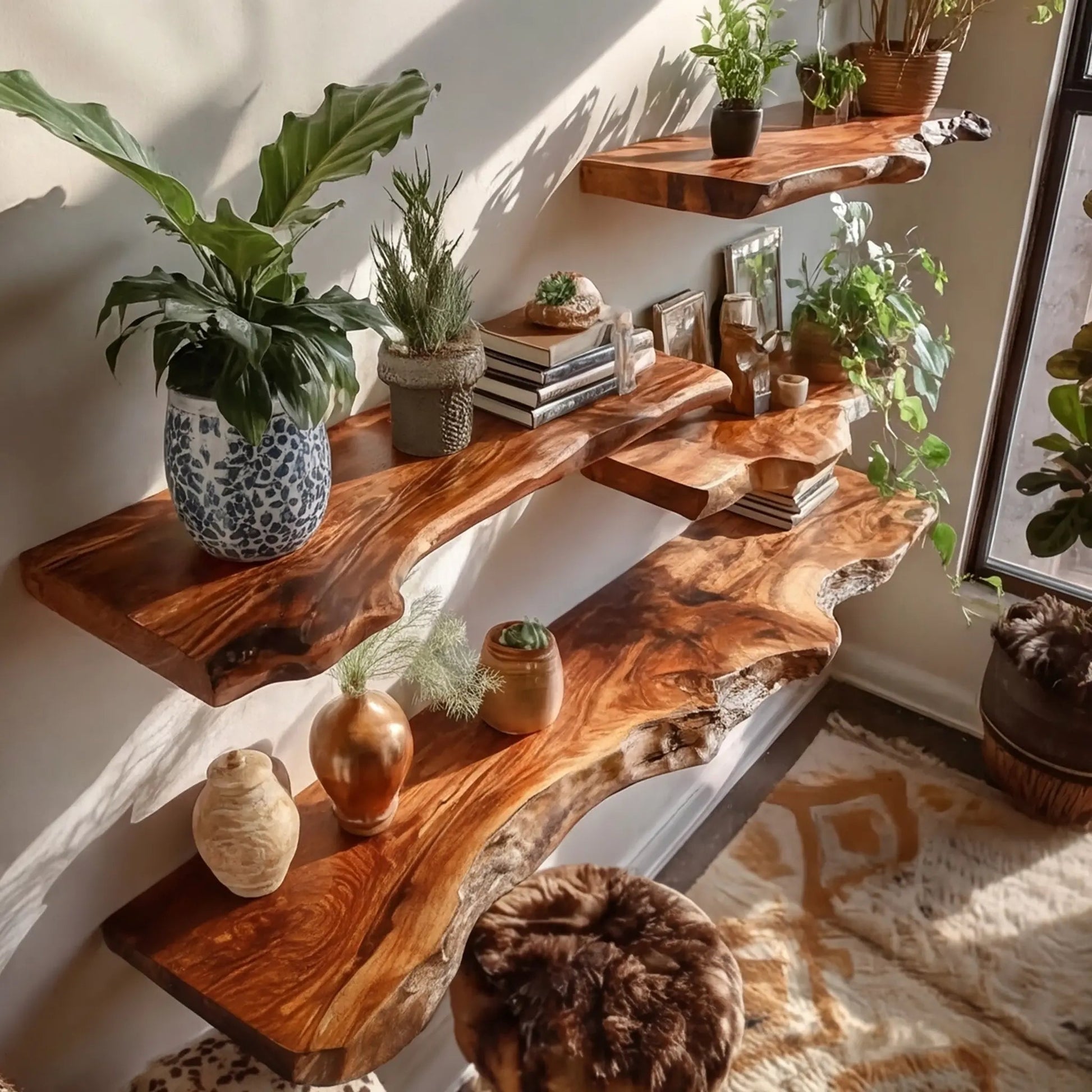 Dravik Live Edge Solid Wood Floating Shelf SPA300692 Kitchnce