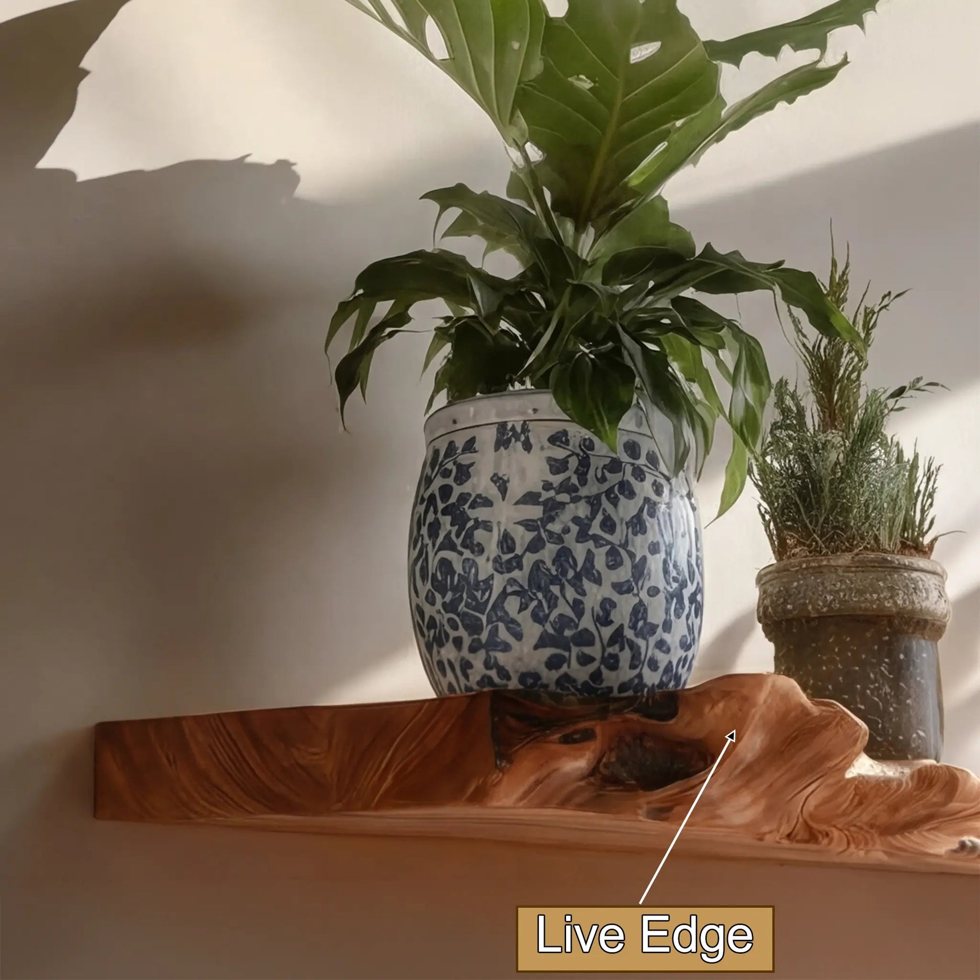 Dravik Live Edge Solid Wood Floating Shelf SPA300692 Kitchnce