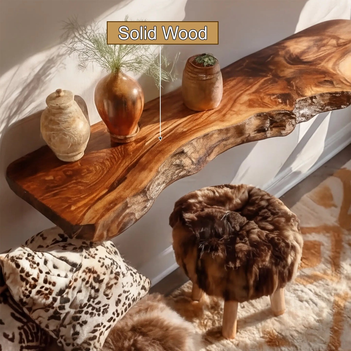 Dravik Live Edge Solid Wood Floating Shelf SPA300692 Kitchnce