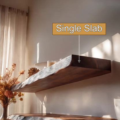 Dravon Live Edge Solid Wood Floating Shelf SPA364642 Kitchnce