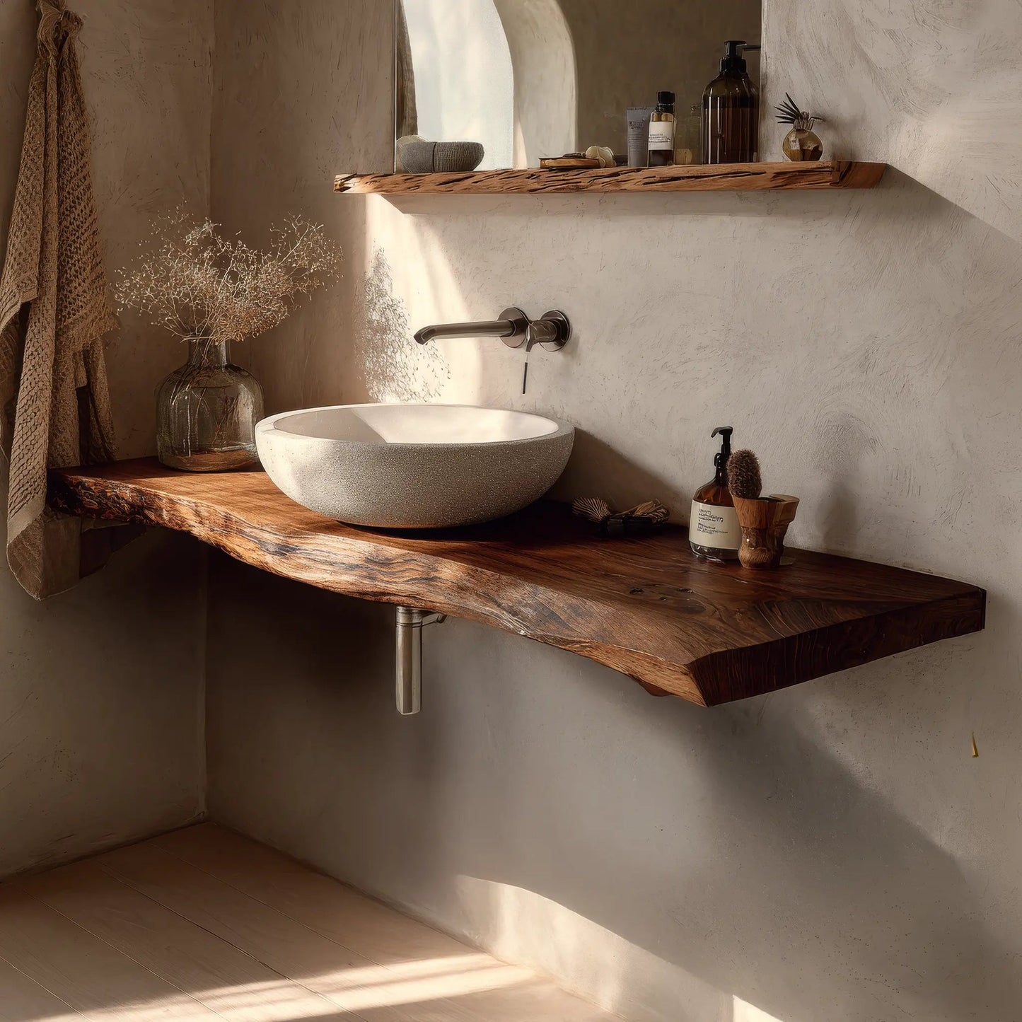 Eldorin Live Edge Solid Wood Floating Bathroom Vanity SPA349624 Kitchnce