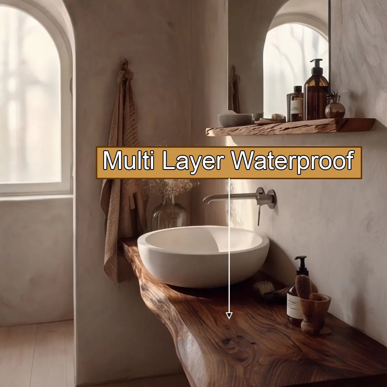 Eldorin Live Edge Solid Wood Floating Bathroom Vanity SPA349624 Kitchnce