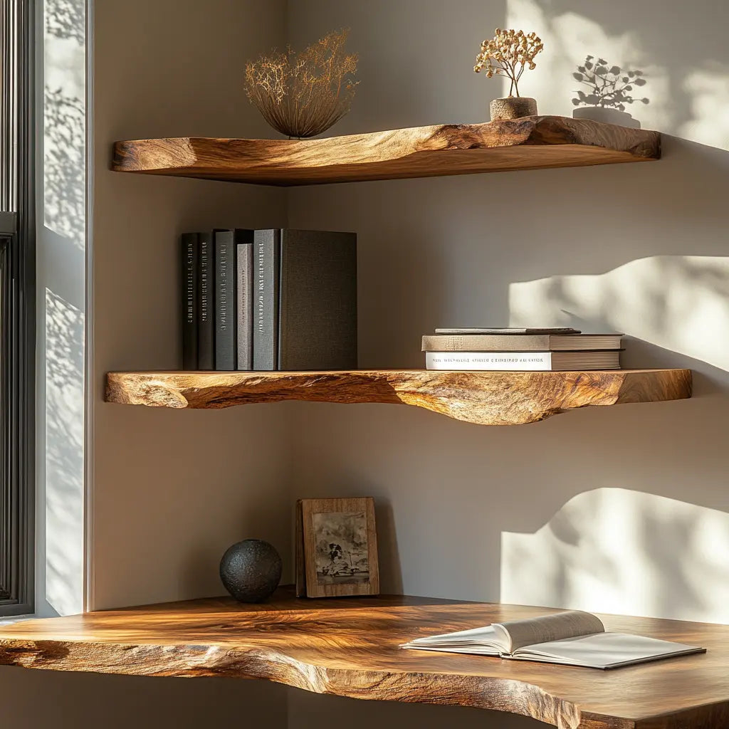 Eldorin Live Edge Solid Wood Floating Shelf SPA852820 Kitchnce