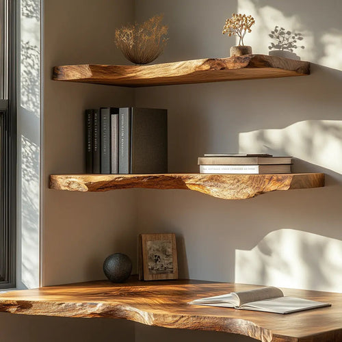 Eldorin Live Edge Solid Wood Floating Shelf SPA852820 Kitchnce