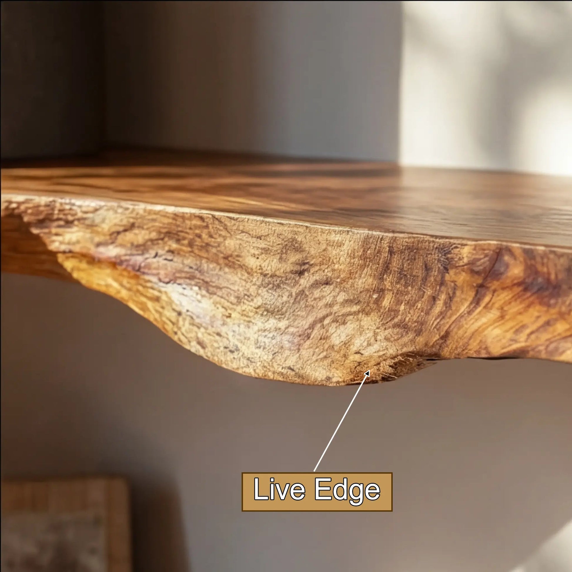 Eldorin Live Edge Solid Wood Floating Shelf SPA852820 Kitchnce