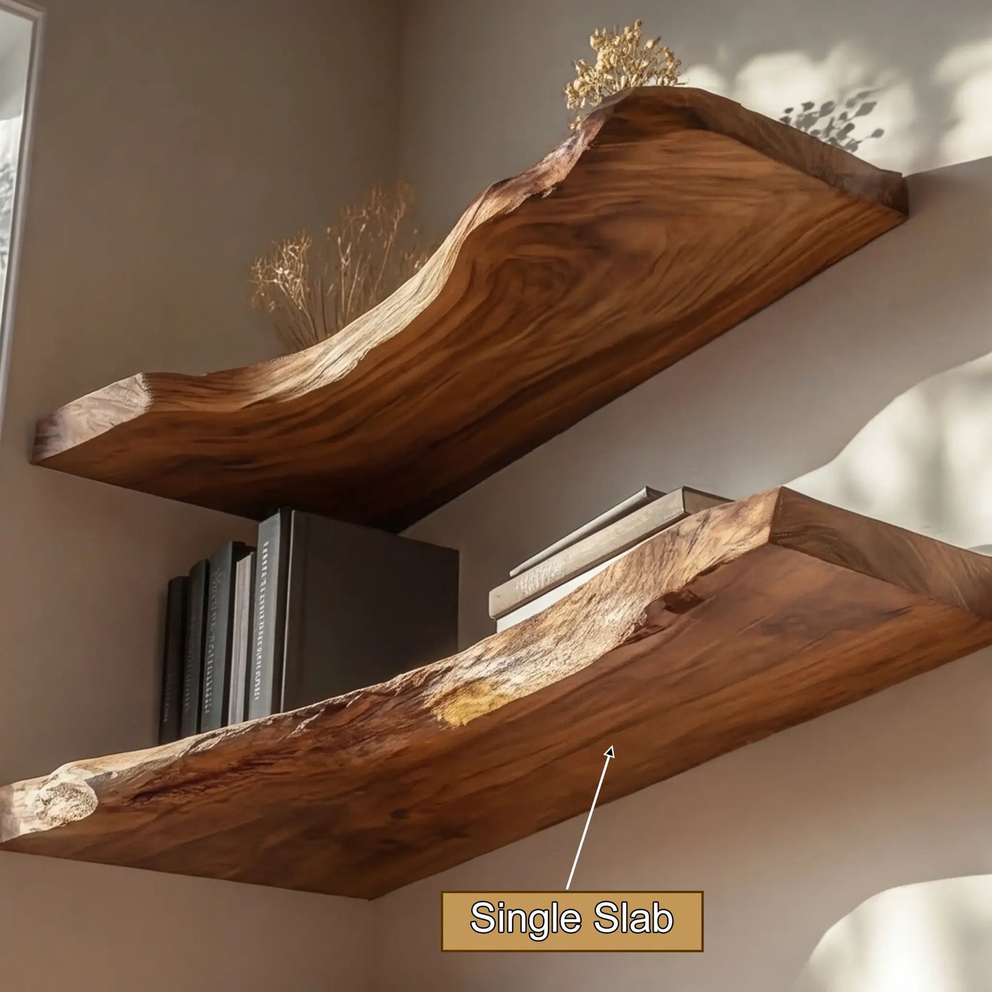 Eldorin Live Edge Solid Wood Floating Shelf SPA852820 Kitchnce