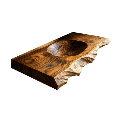 Elowen Live-Edge Wood Floating Bathroom Vanity with Integrated Sink Kitchnce