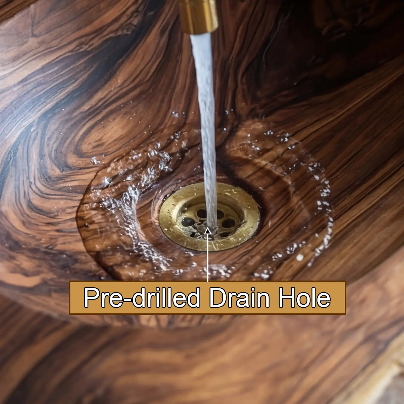 Elowen Live-Edge Wood Floating Bathroom Vanity with Integrated Sink Kitchnce