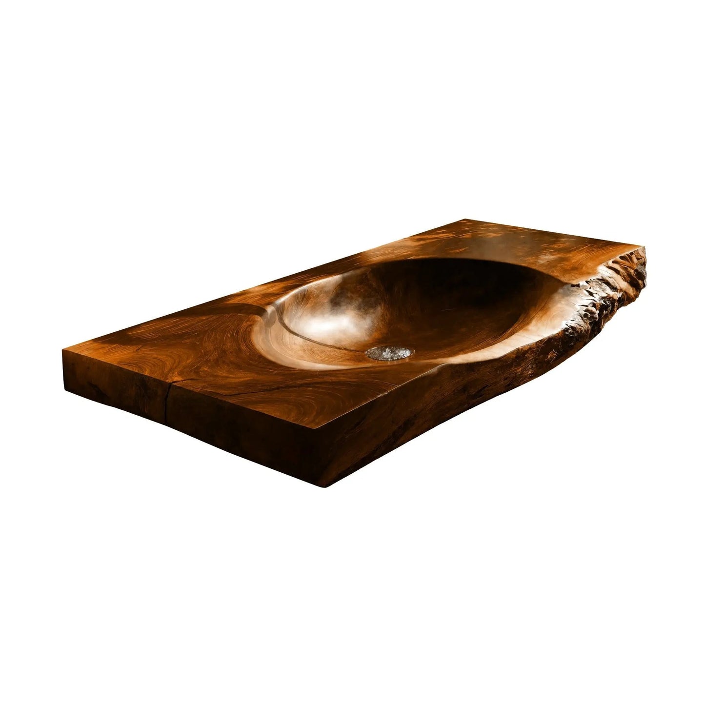 Elowen Live Edge Solid Wood Floating Bathroom Vanity with Integrated Sink Kitchnce