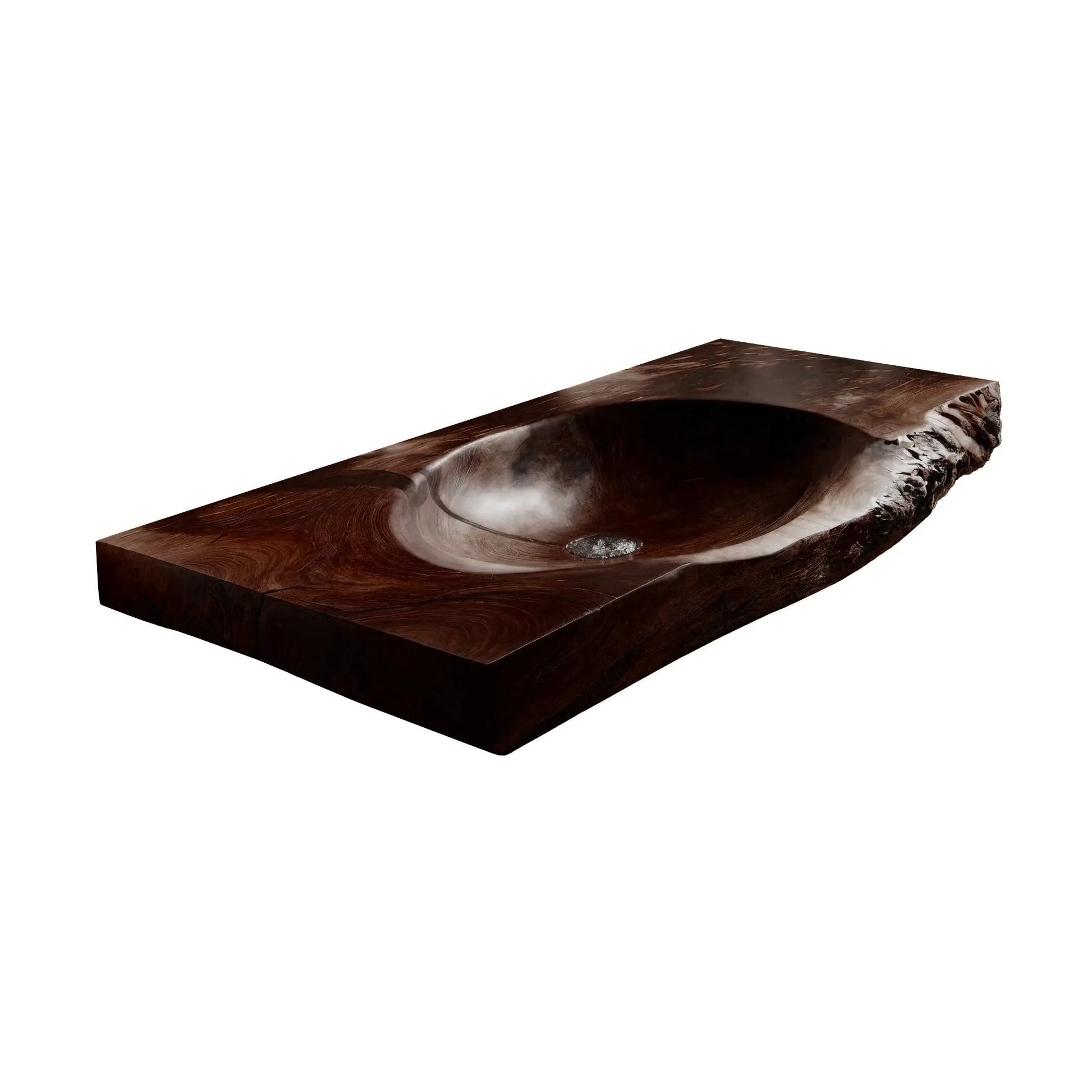 Elowen Live Edge Solid Wood Floating Bathroom Vanity with Integrated Sink Kitchnce