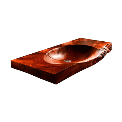 Elowen Live Edge Solid Wood Floating Bathroom Vanity with Integrated Sink Kitchnce