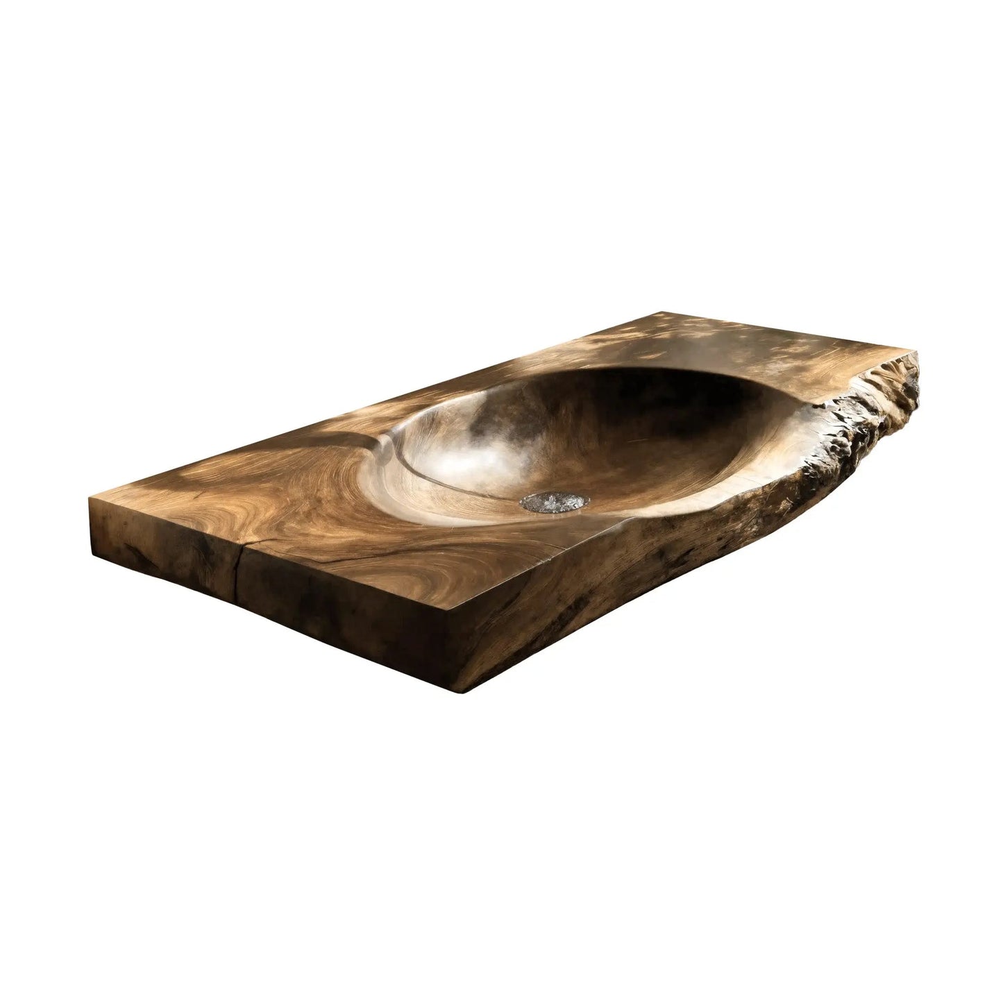 Elowen Live Edge Solid Wood Floating Bathroom Vanity with Integrated Sink Kitchnce