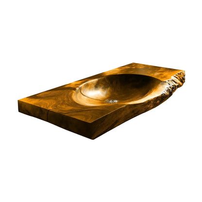 Elowen Live Edge Solid Wood Floating Bathroom Vanity with Integrated Sink Kitchnce