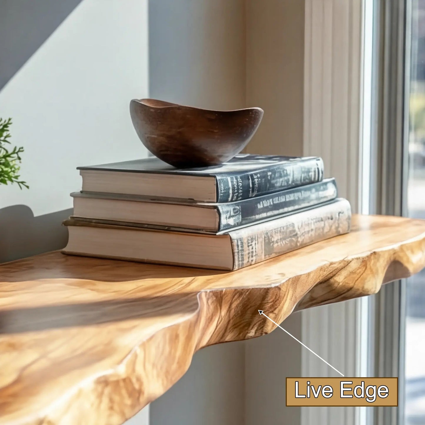 Elvaron Live Edge Solid Wood Floating Shelf SPA845621 Kitchnce