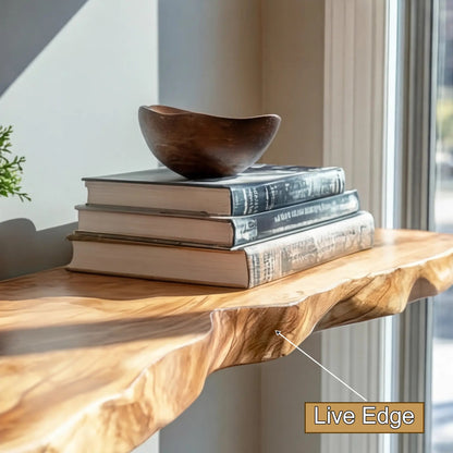 Elvaron Live Edge Solid Wood Floating Shelf SPA845621 Kitchnce
