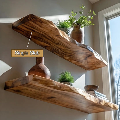 Elvaron Live Edge Solid Wood Floating Shelf SPA845621 Kitchnce