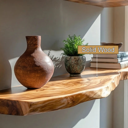 Elvaron Live Edge Solid Wood Floating Shelf SPA845621 Kitchnce