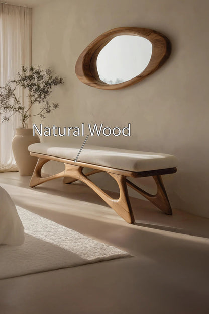 Modern Flowing Wood Bench For Furniture Accent Kitchnce