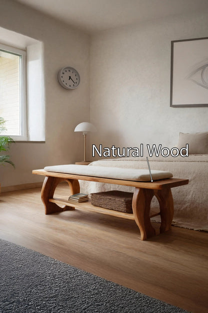 Artisan Curved Wood Bench For Modern Bedroom Design Kitchnce