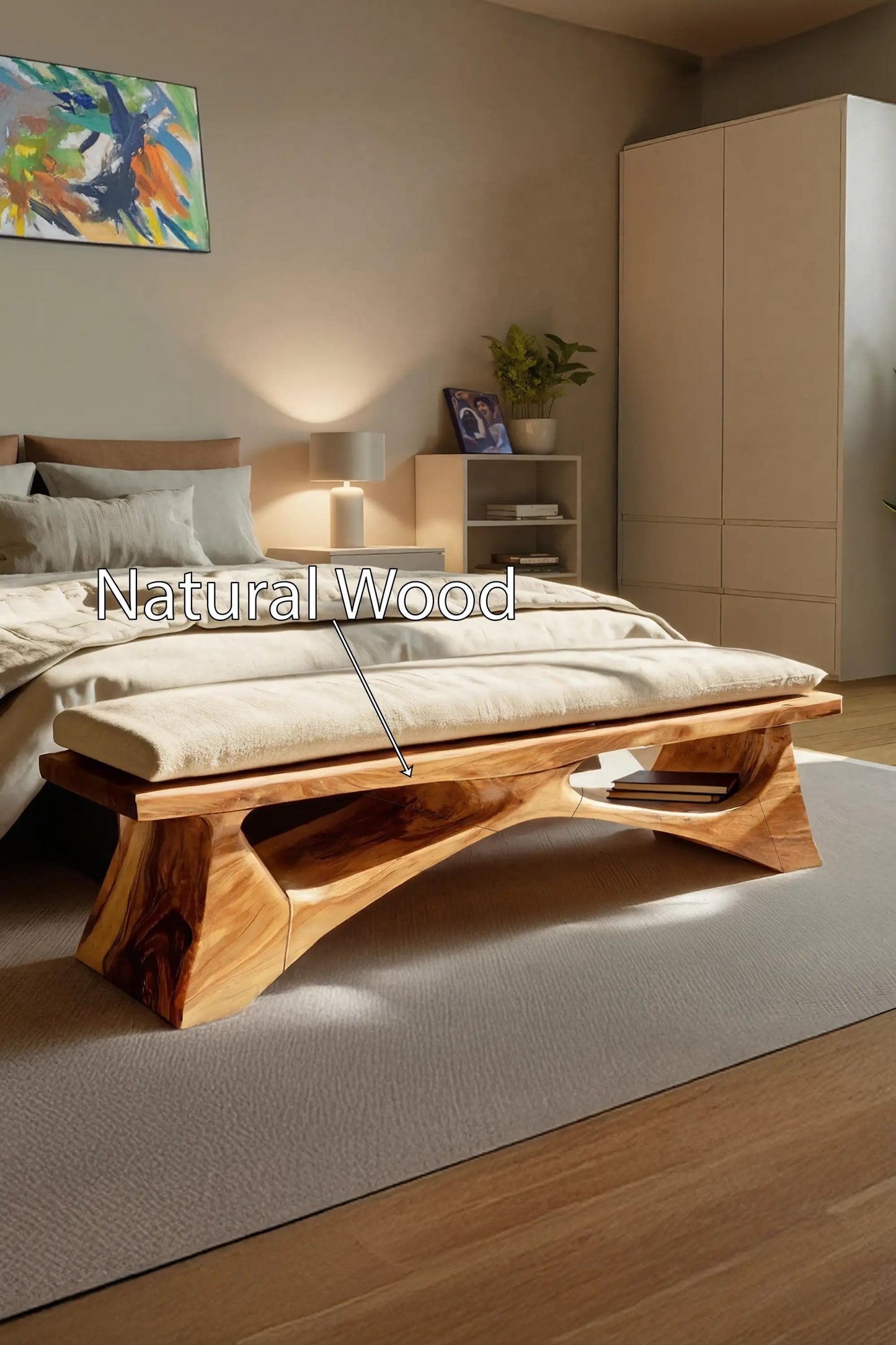 Handcrafted Solid Wood Bench For End-of-Bed Styling Kitchnce