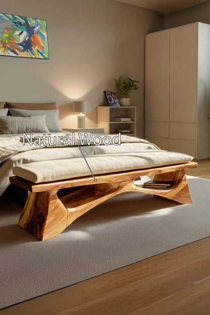 Handcrafted Solid Wood Bench For End-of-Bed Styling Kitchnce