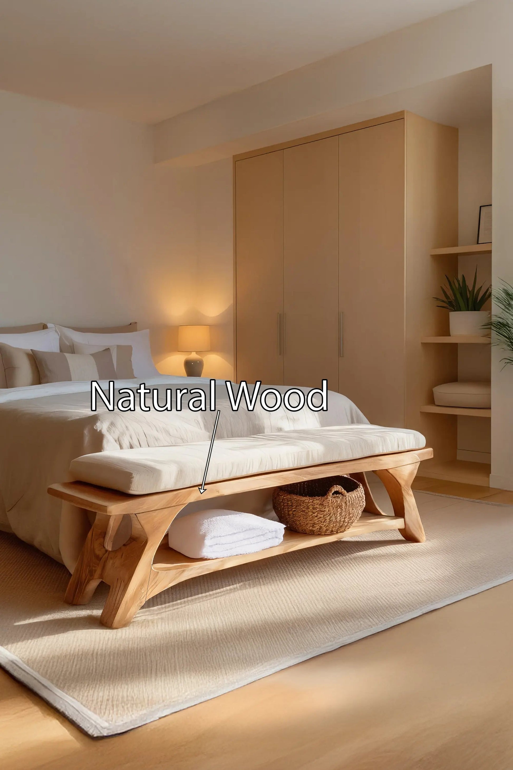 Modern Sculpted Wood Bench For Bedroom Interior Styling Kitchnce