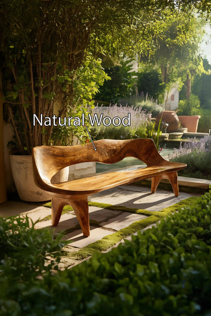 Handcrafted Curved Wood Bench For Outdoor Furniture Styling Kitchnce