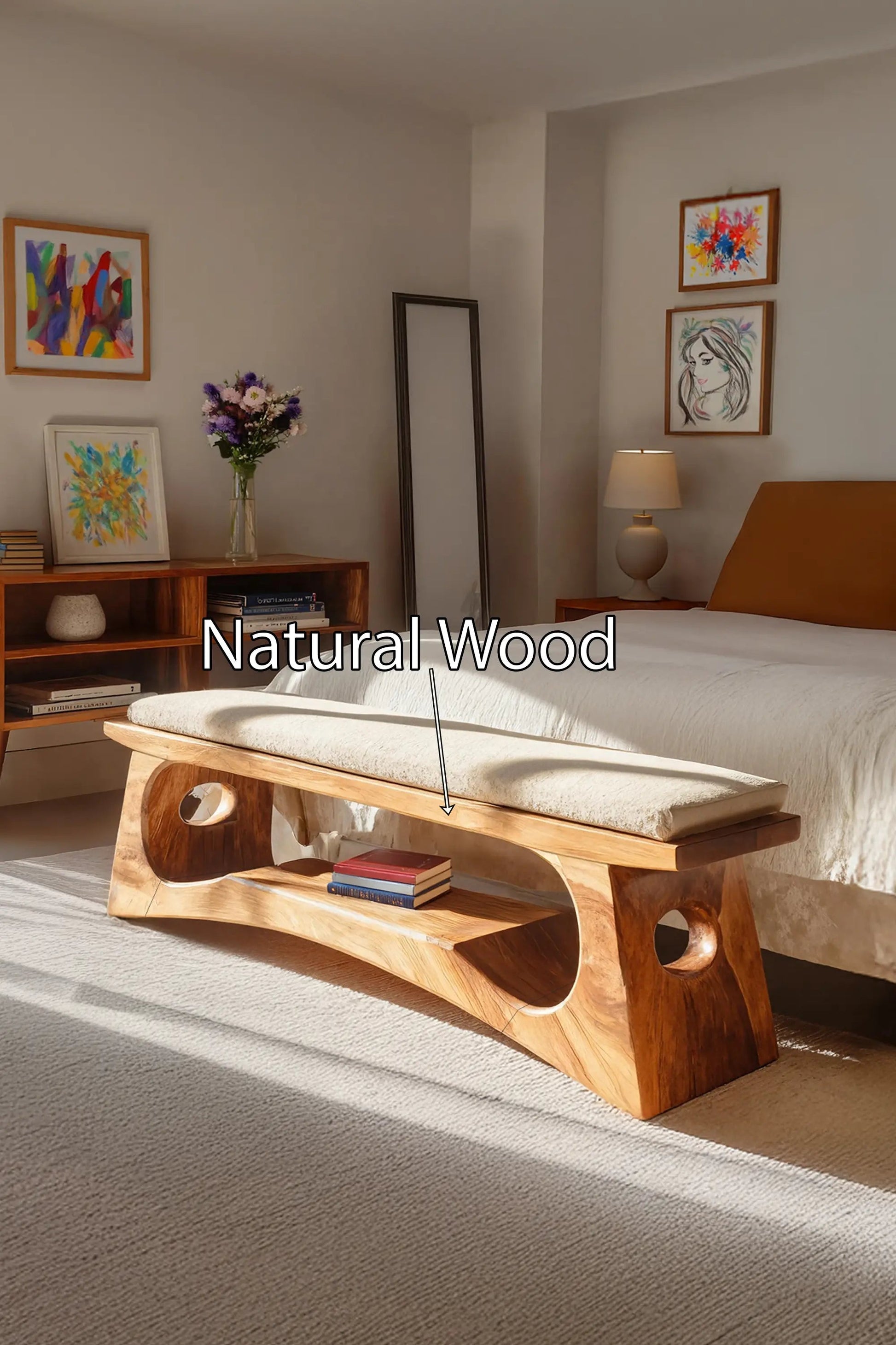 Modern Wooden Bench For Natural Bedroom Decor Kitchnce