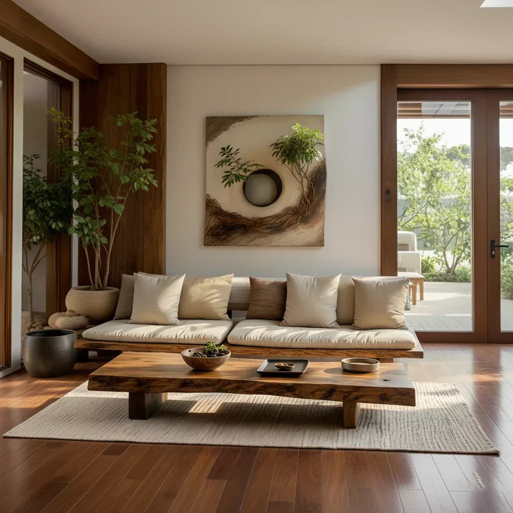 Organic Live Edge Solid Wood Coffee Table Rustic Slab Low Table