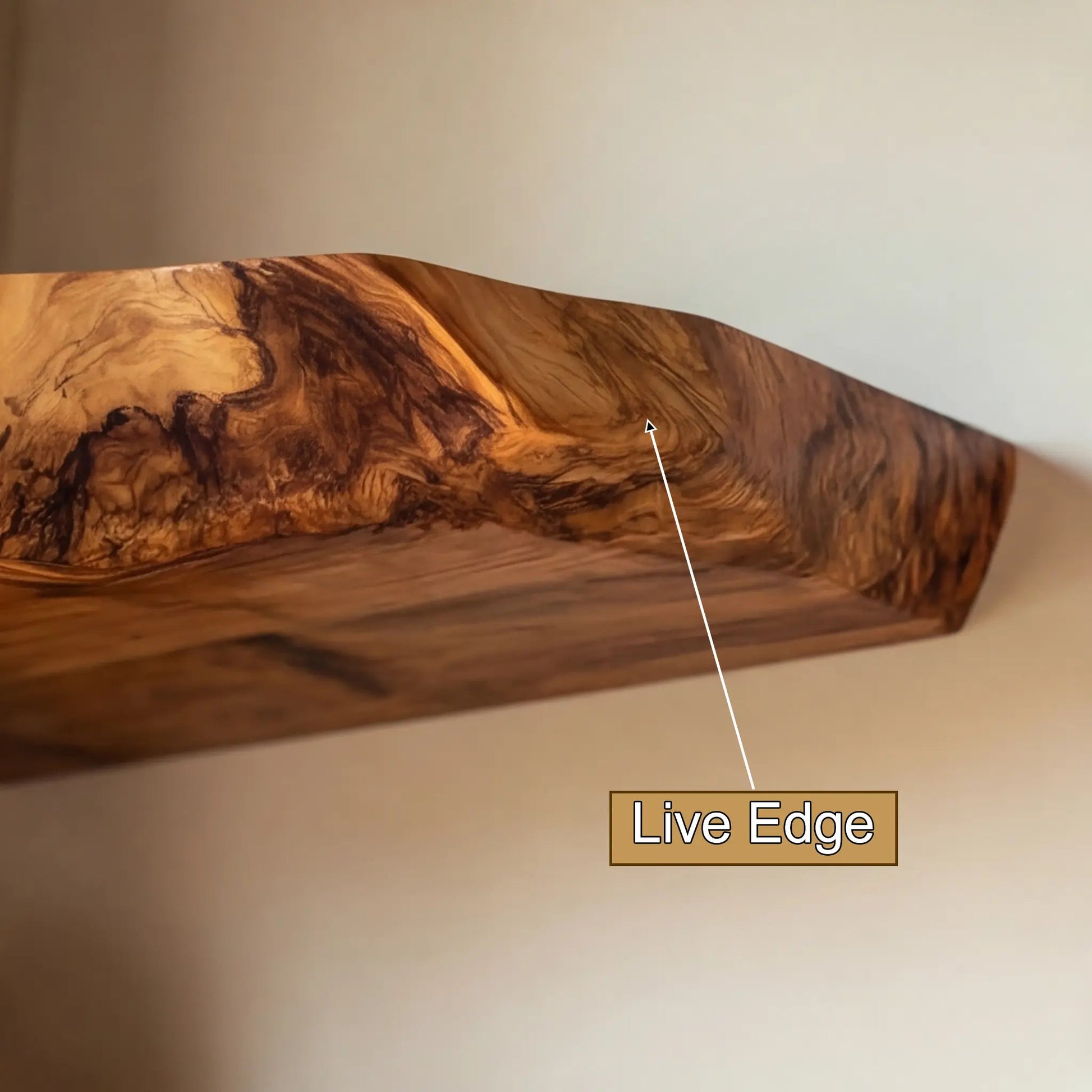 Halvren Live Edge Solid Wood Floating Shelf SPA520520 Kitchnce