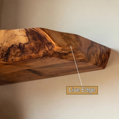 Halvren Live Edge Solid Wood Floating Shelf SPA520520 Kitchnce