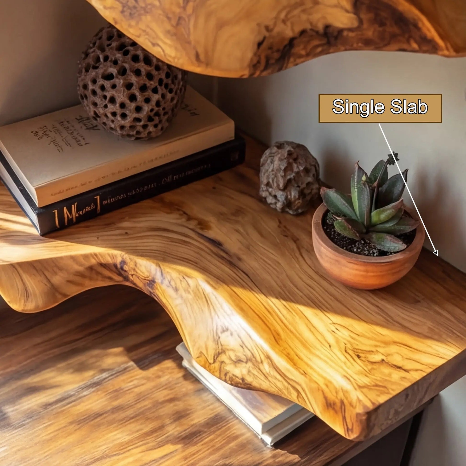 Halvren Live Edge Solid Wood Floating Shelf SPA520520 Kitchnce