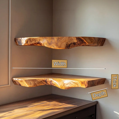 Halvren Live Edge Solid Wood Floating Shelf SPA520520 Kitchnce