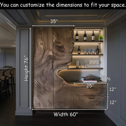 Modern Bar Cabinet With Wine Storage For Dining Room Kitchnce