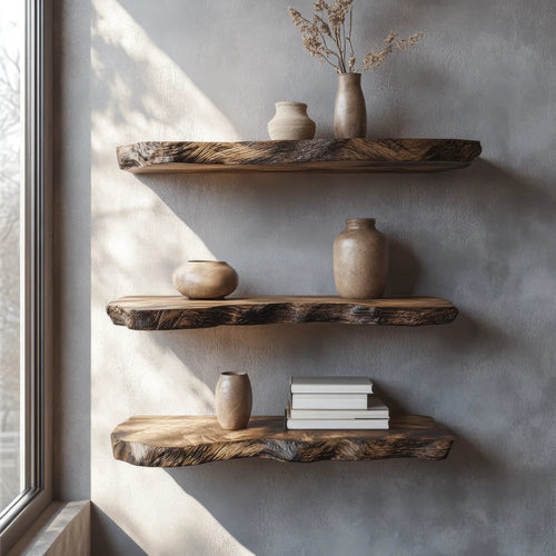 Kaldren Live Edge Solid Wood Floating Shelf SPA235332 Kitchnce