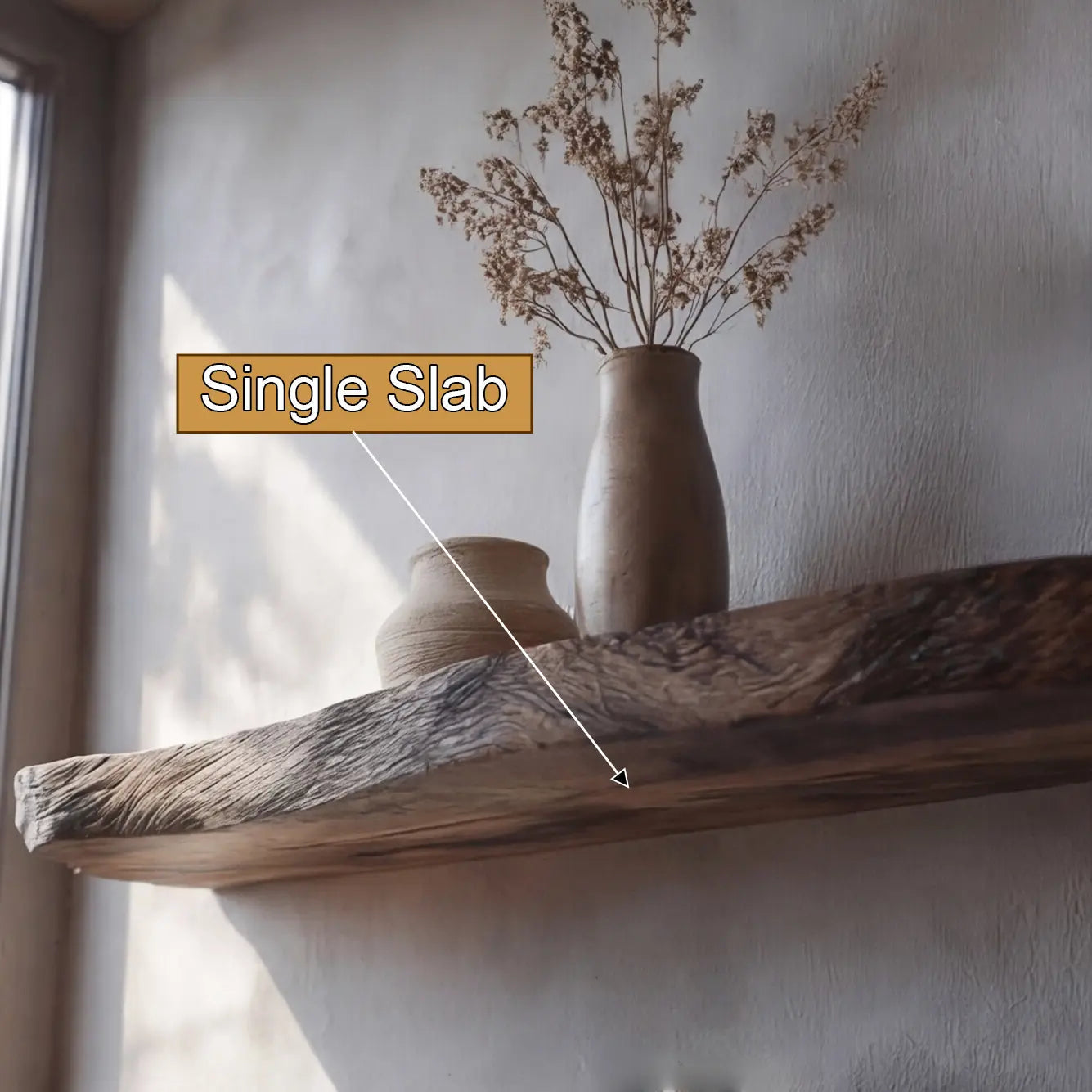 Kaldren Live Edge Solid Wood Floating Shelf SPA235332 Kitchnce