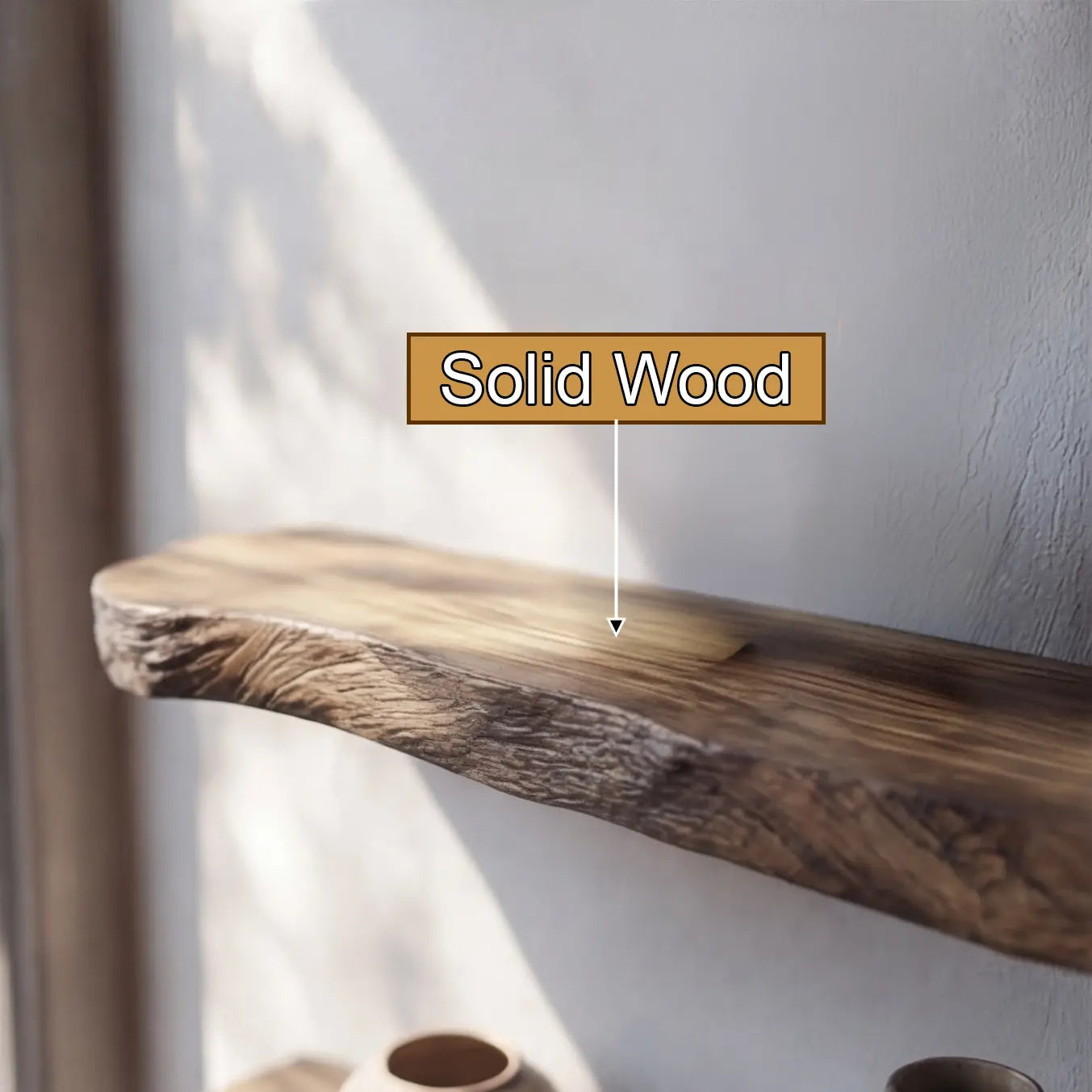 Kaldren Live Edge Solid Wood Floating Shelf SPA235332 Kitchnce