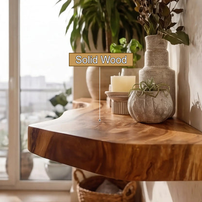 Kavion Live Edge Solid Wood Floating Shelf SPA486225 Kitchnce