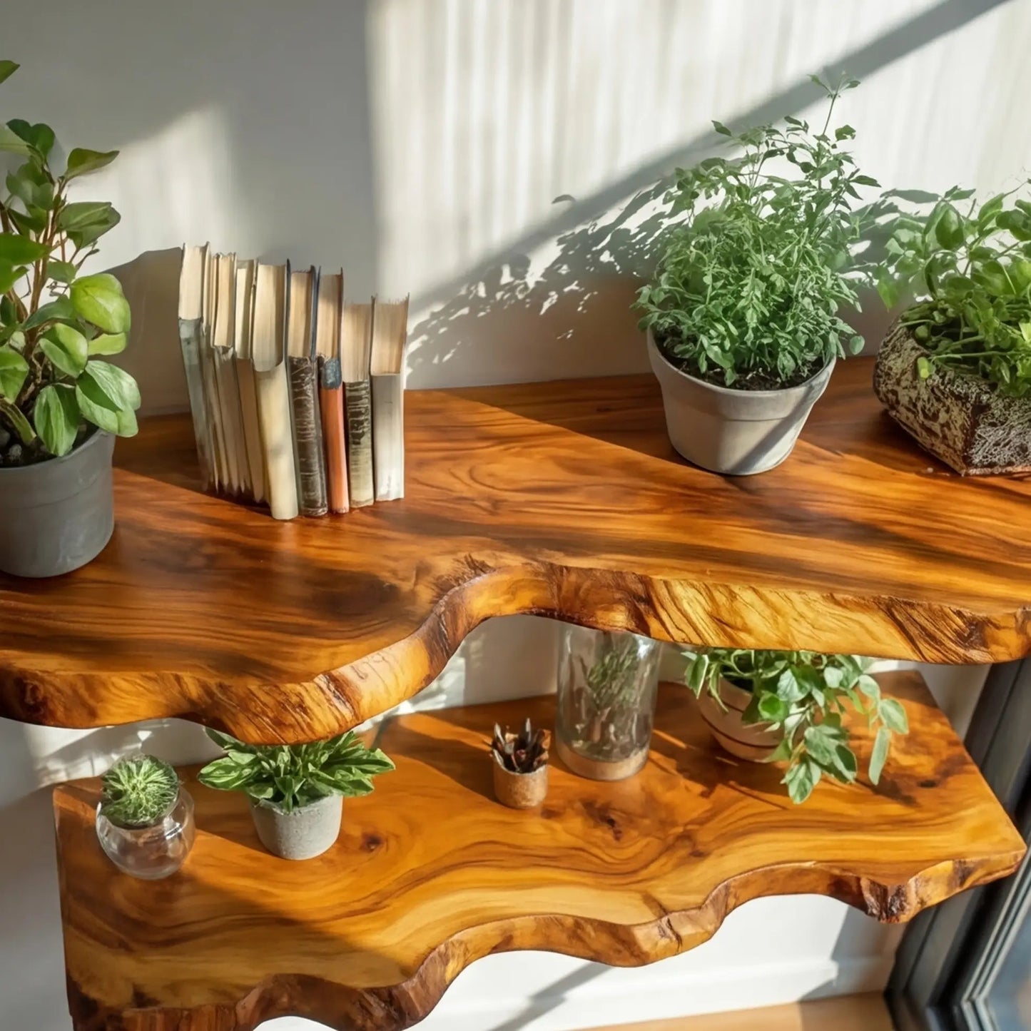 Kelvion Live Edge Solid Wood Floating Shelf SPA101010 Kitchnce