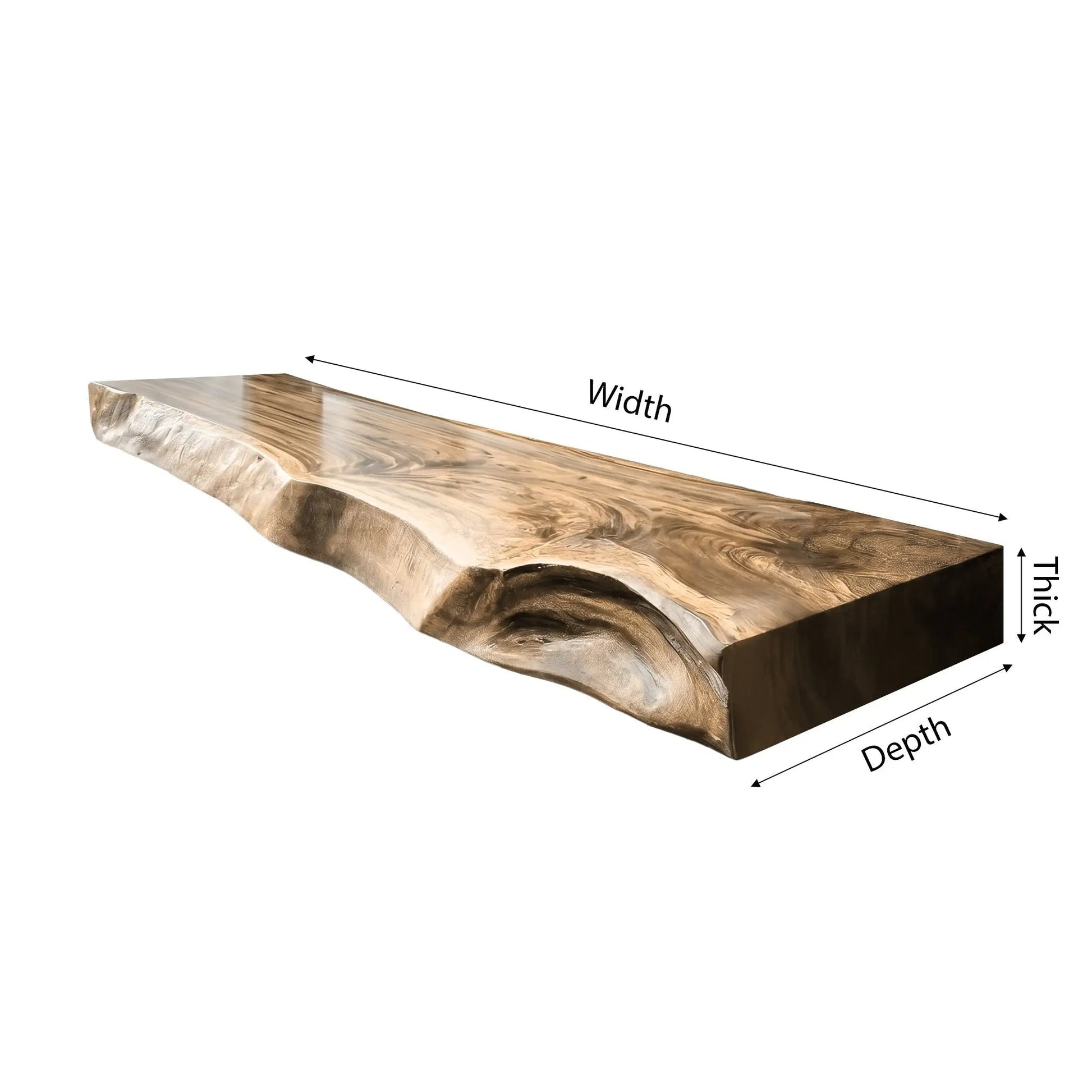 Korvane Live Edge Solid Wood Floating Bathroom Vanity Kitchnce