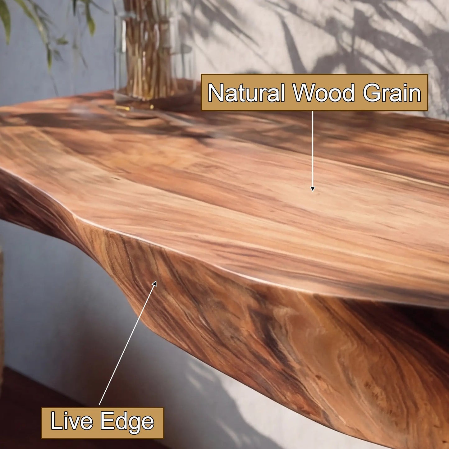 Korveth Live Edge Solid Wood Floating Bathroom Vanity SPA965869 Kitchnce