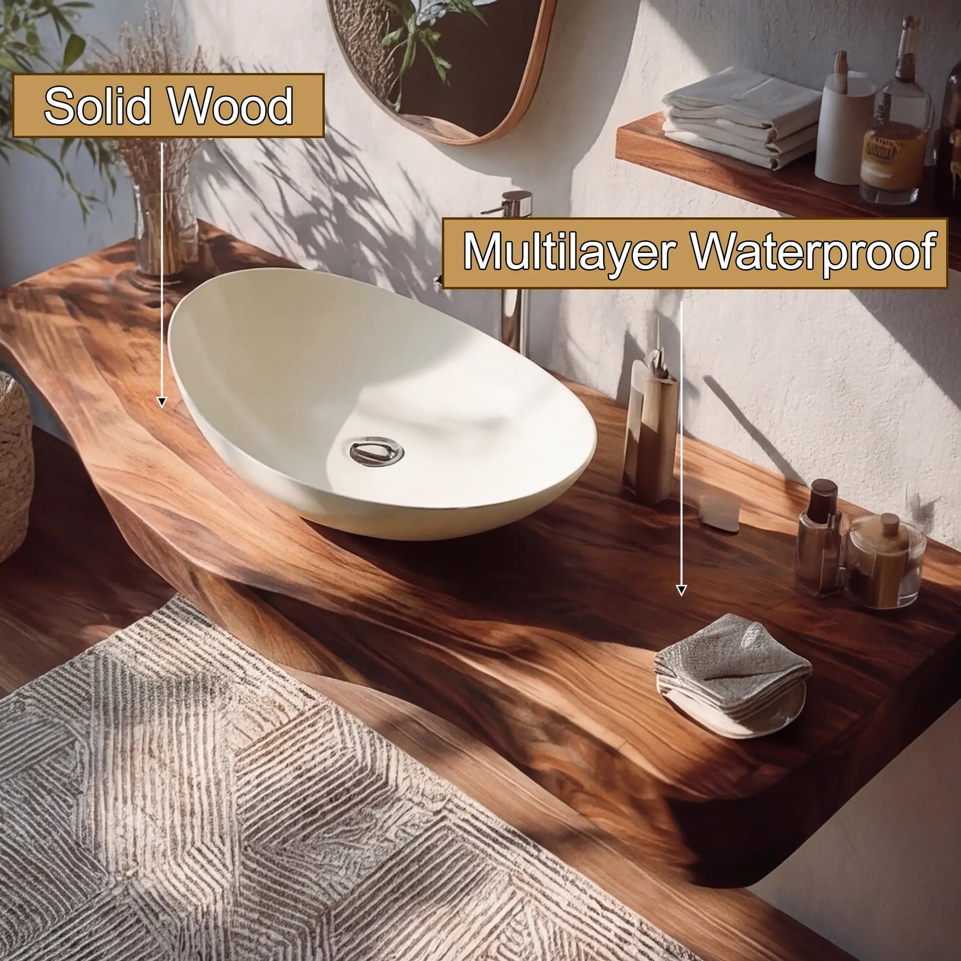 Korveth Live Edge Solid Wood Floating Bathroom Vanity SPA965869 Kitchnce