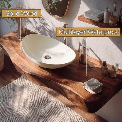 Korveth Live Edge Solid Wood Floating Bathroom Vanity SPA965869 Kitchnce