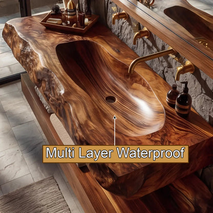 Larevyn Live Edge Solid Wood Floating Bathroom Vanity with Integrated Sink SPA364436 Kitchnce