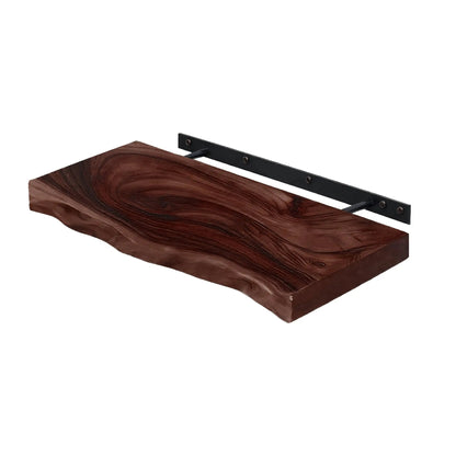 Live Edge Rustic Solid Wood Floating Shelf Kitchnce