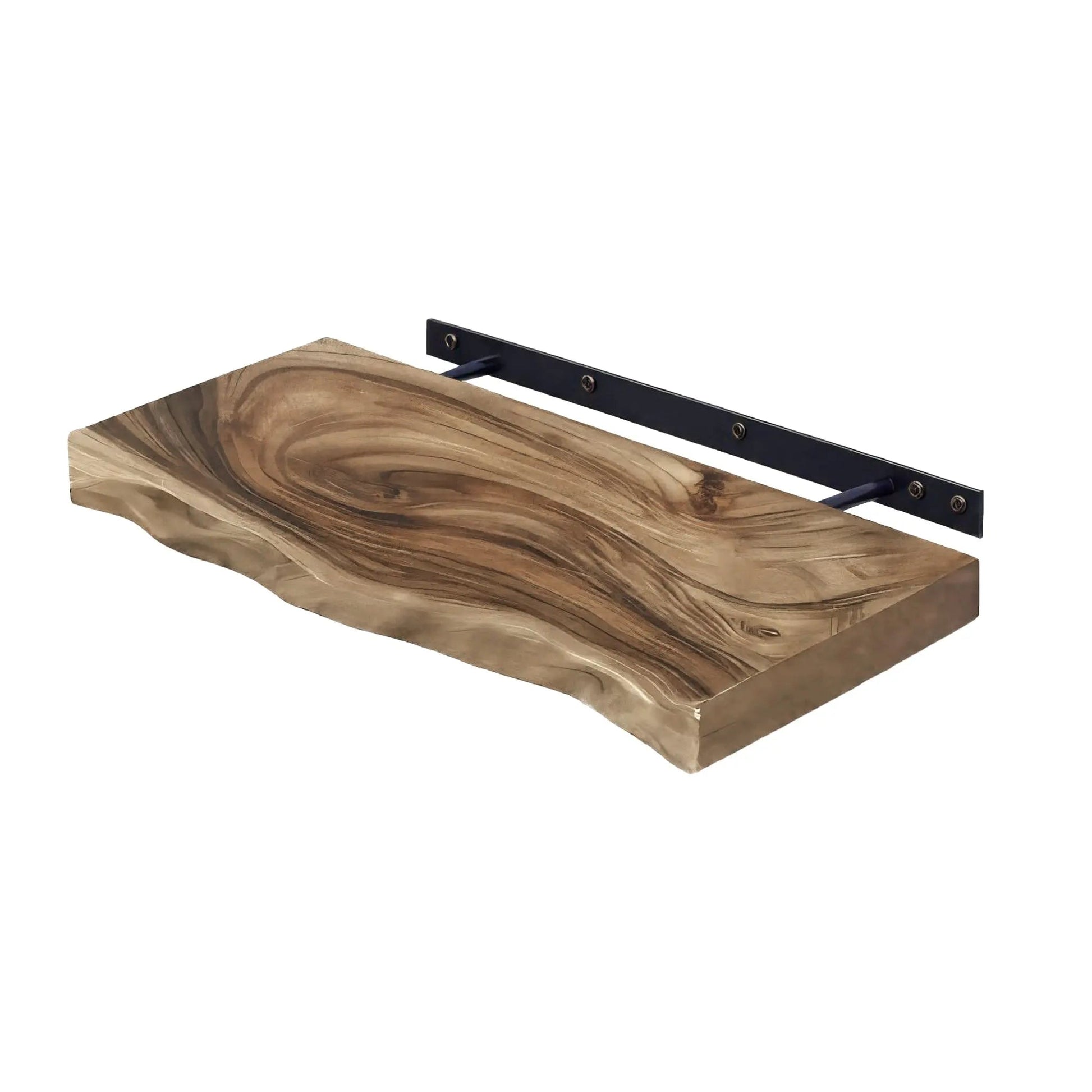Live Edge Rustic Solid Wood Floating Shelf Kitchnce