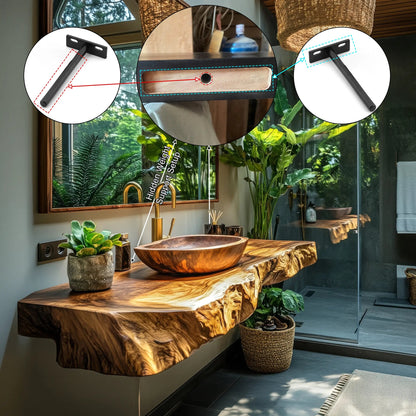 Lunara Live Edge Solid Wood Floating Bathroom Vanity Kitchnce
